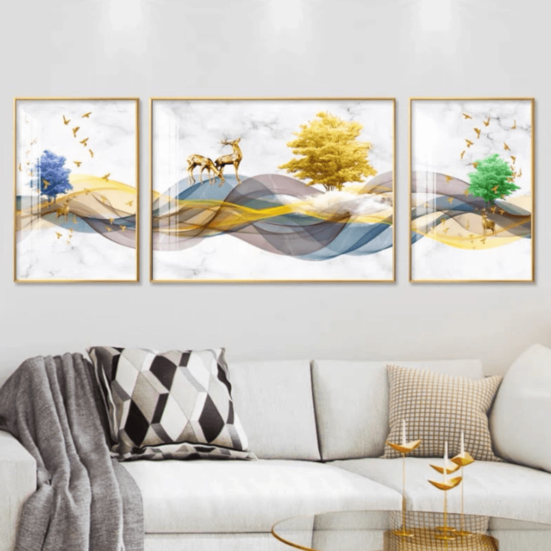 Modern Crystal Painting Set of 3 Style 17